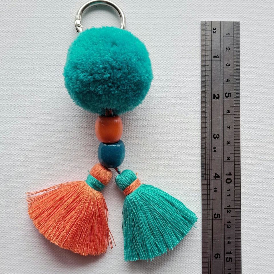 Orange and Turquoise Llama Tassels