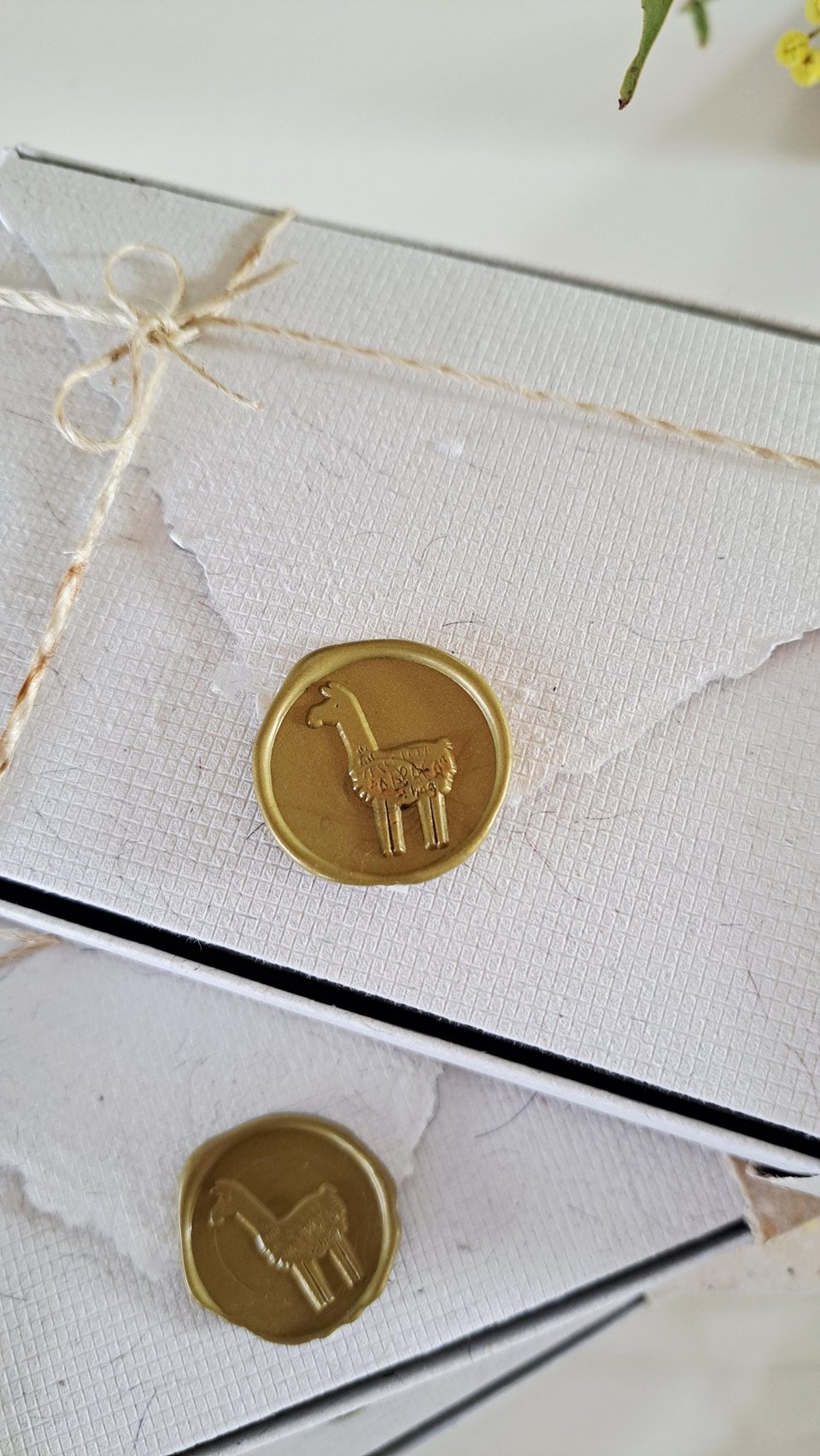 Llama Fibre Paper Lettergrams. Box of 6 Handmade Recycled Paper folding letters .. with llama Fibre