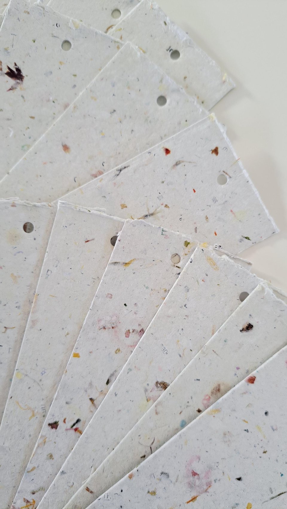 Bookmarks - Handmade recycled paper in gift box - Mixed neutral tones with flower petals and botanicals