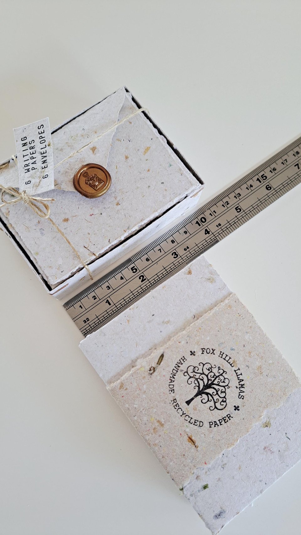 MINI Handmade Recycled Paper stationery set with botanicals - Gift Boxed