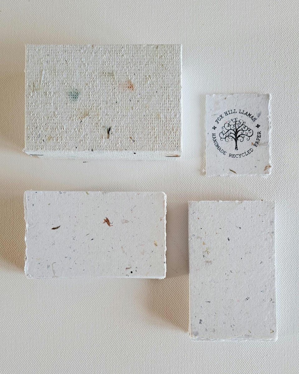 40 x Handmade paper place cards for stamping or calligraphy, 4 x 2.5 Inch Recycled Paper Pieces in gift box