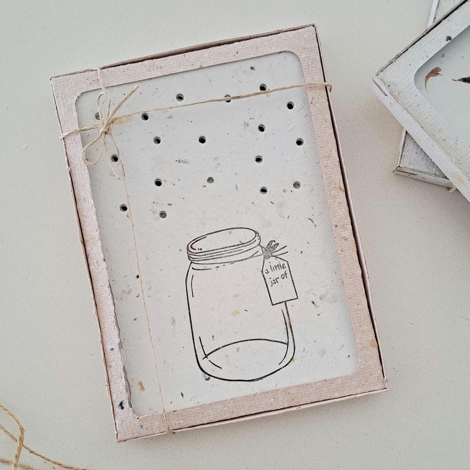 10 gift boxed flower collection / picking cards made from handmade recycled paper.