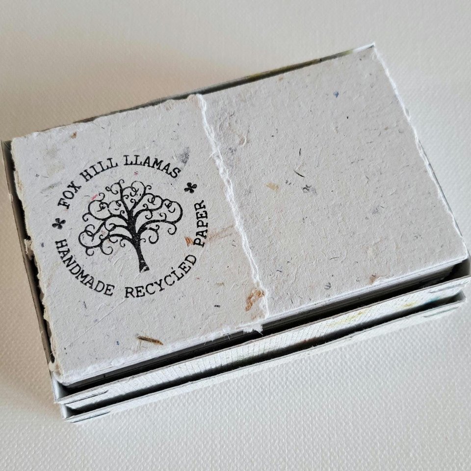 40 x Handmade paper place cards for stamping or calligraphy, 4 x 2.5 Inch Recycled Paper Pieces in gift box