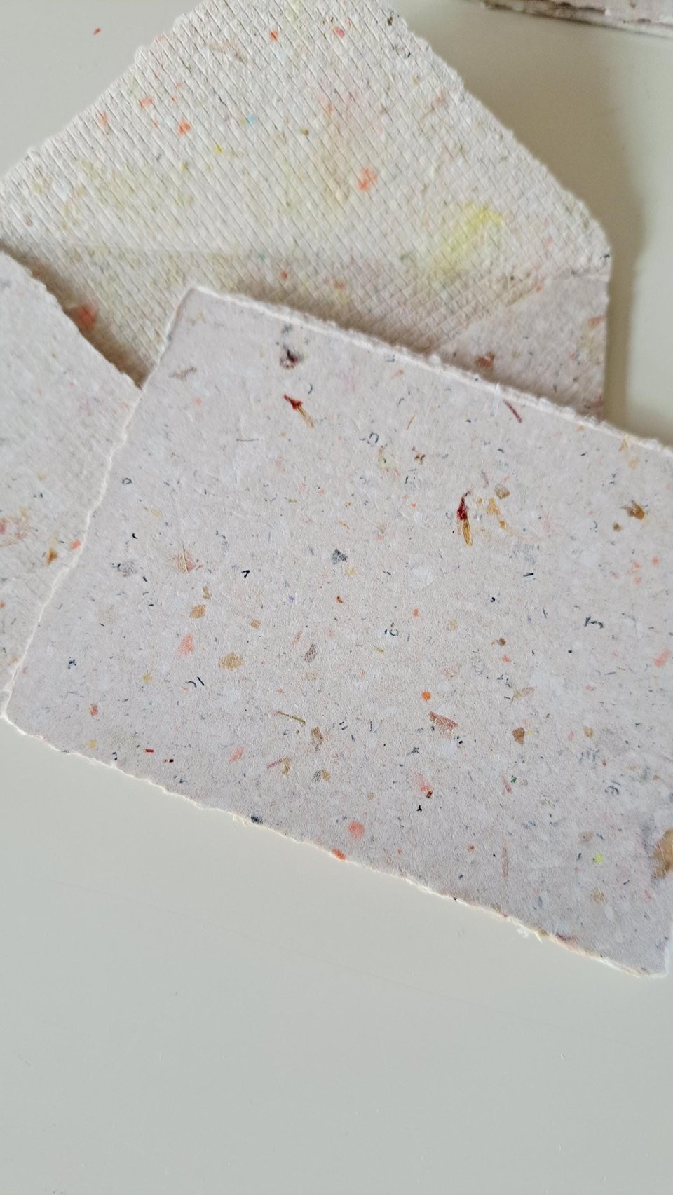 MINI Handmade Recycled Paper stationery set of 10 sheets and 10 envelopes with botanicals - Gift Boxed.