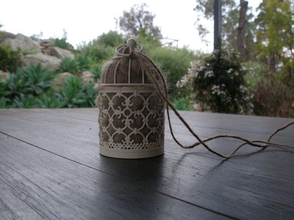 Bird Nester with Llama Fibre Nesting Material to Attract Native Birds to your Garden. Outdoor lantern. Birthday Gift Idea