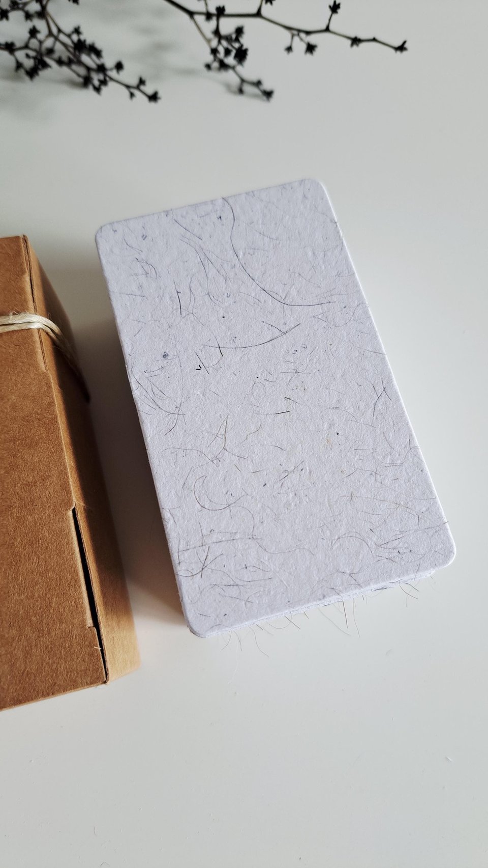 45 Llama Fibre Business Cards, Blank. Hand-made, Recycled Paper with Llama Fibre