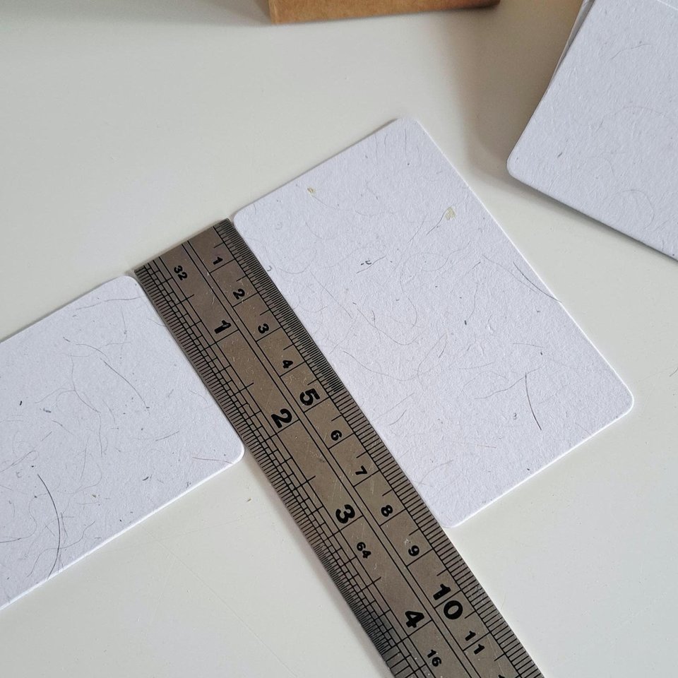 45 Llama Fibre Business Cards, Blank. Hand-made, Recycled Paper with Llama Fibre