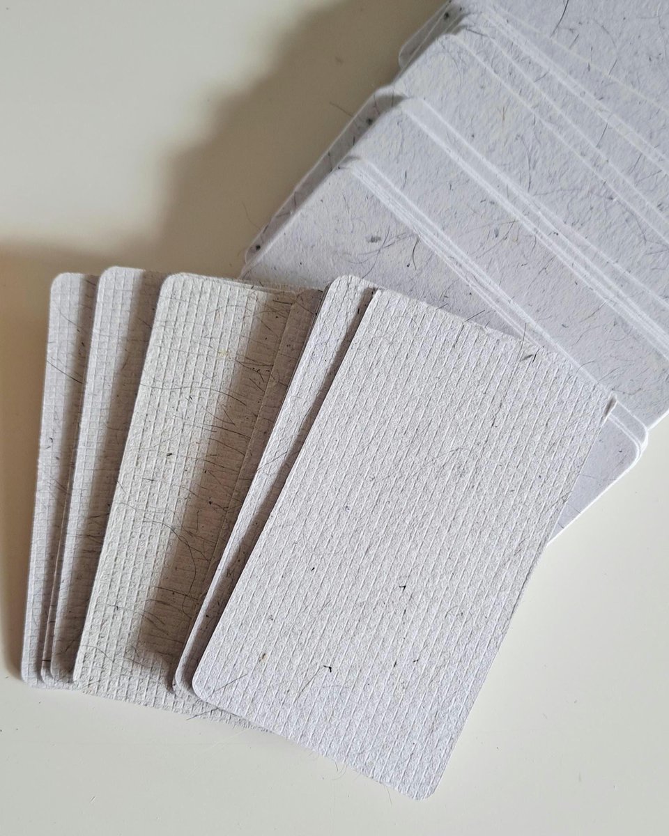 45 Llama Fibre Business Cards, Blank. Hand-made, Recycled Paper with Llama Fibre