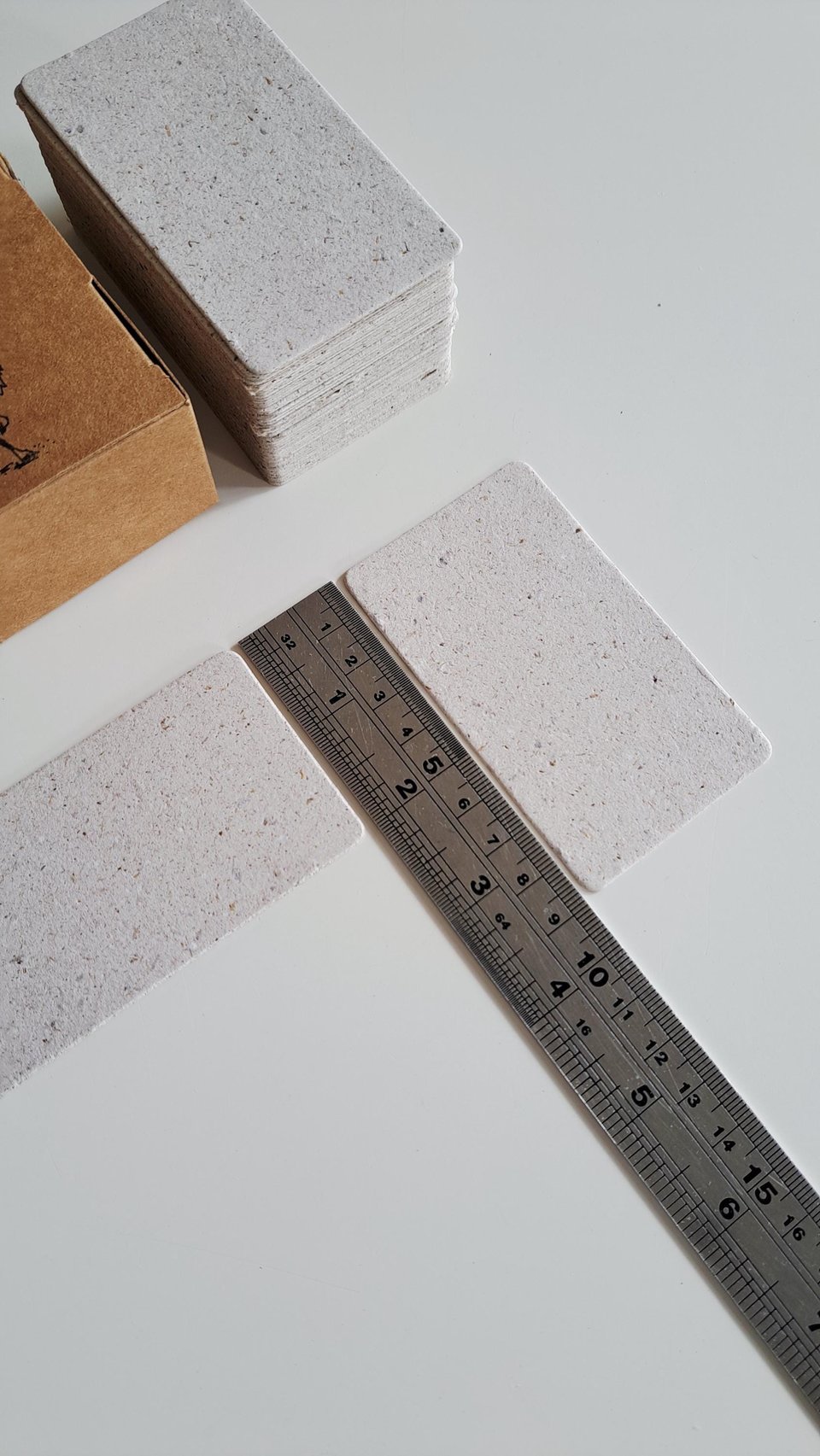 50 Llama Poo Paper Blank Business Cards, Hand-made Recycled 2 x 3.5 Inch