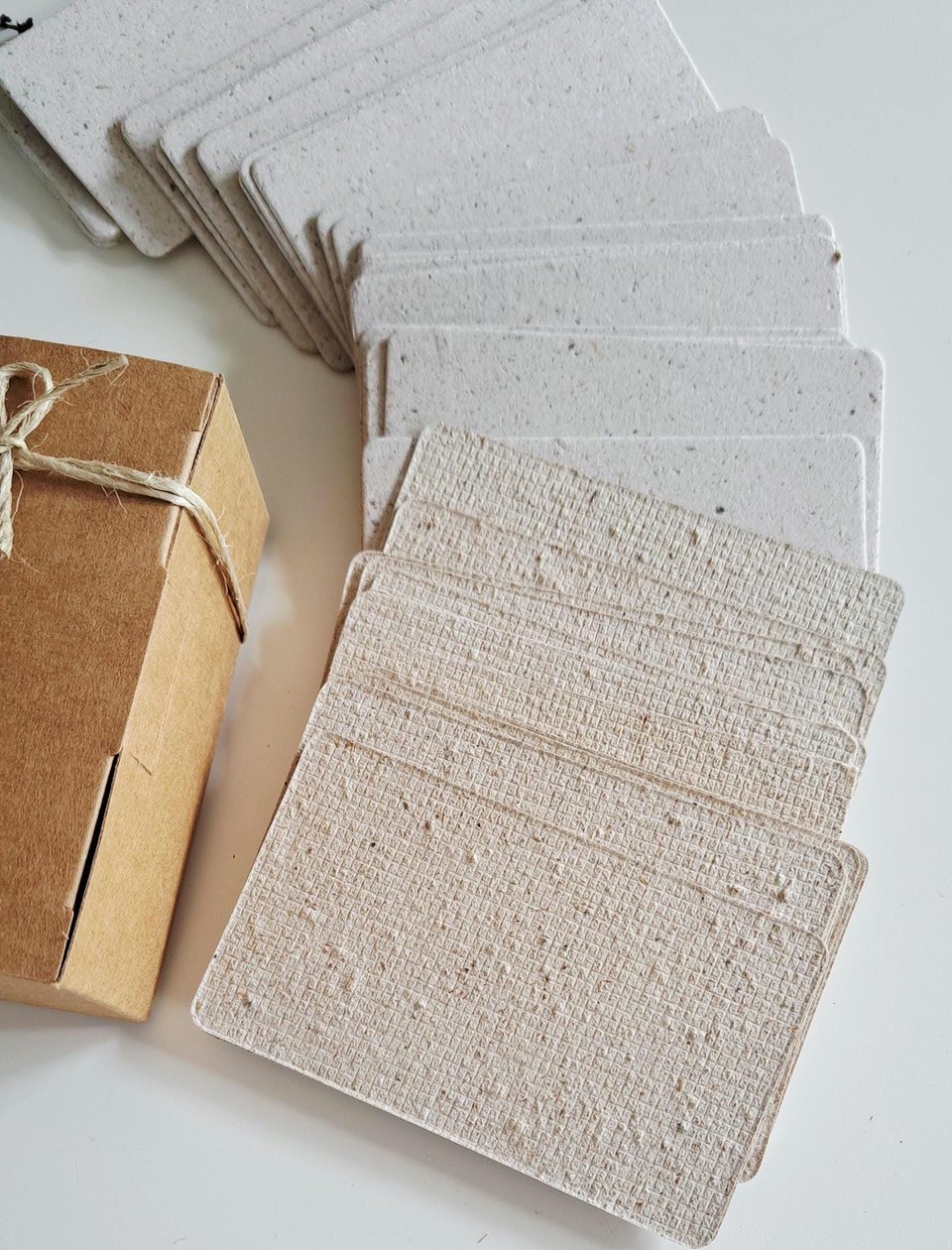 50 Llama Poo Paper Blank Business Cards, Hand-made Recycled 2 x 3.5 Inch