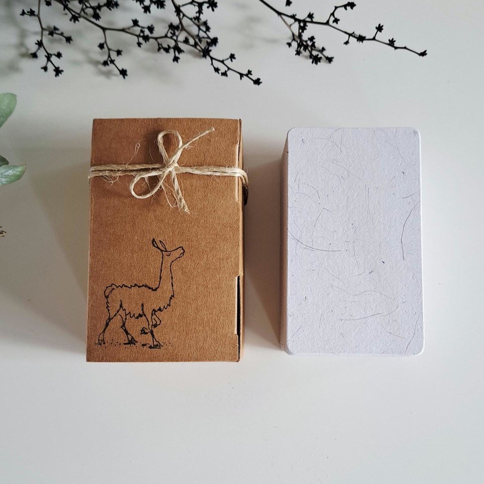 45 Llama Fibre Business Cards, Blank. Hand-made, Recycled Paper with Llama Fibre