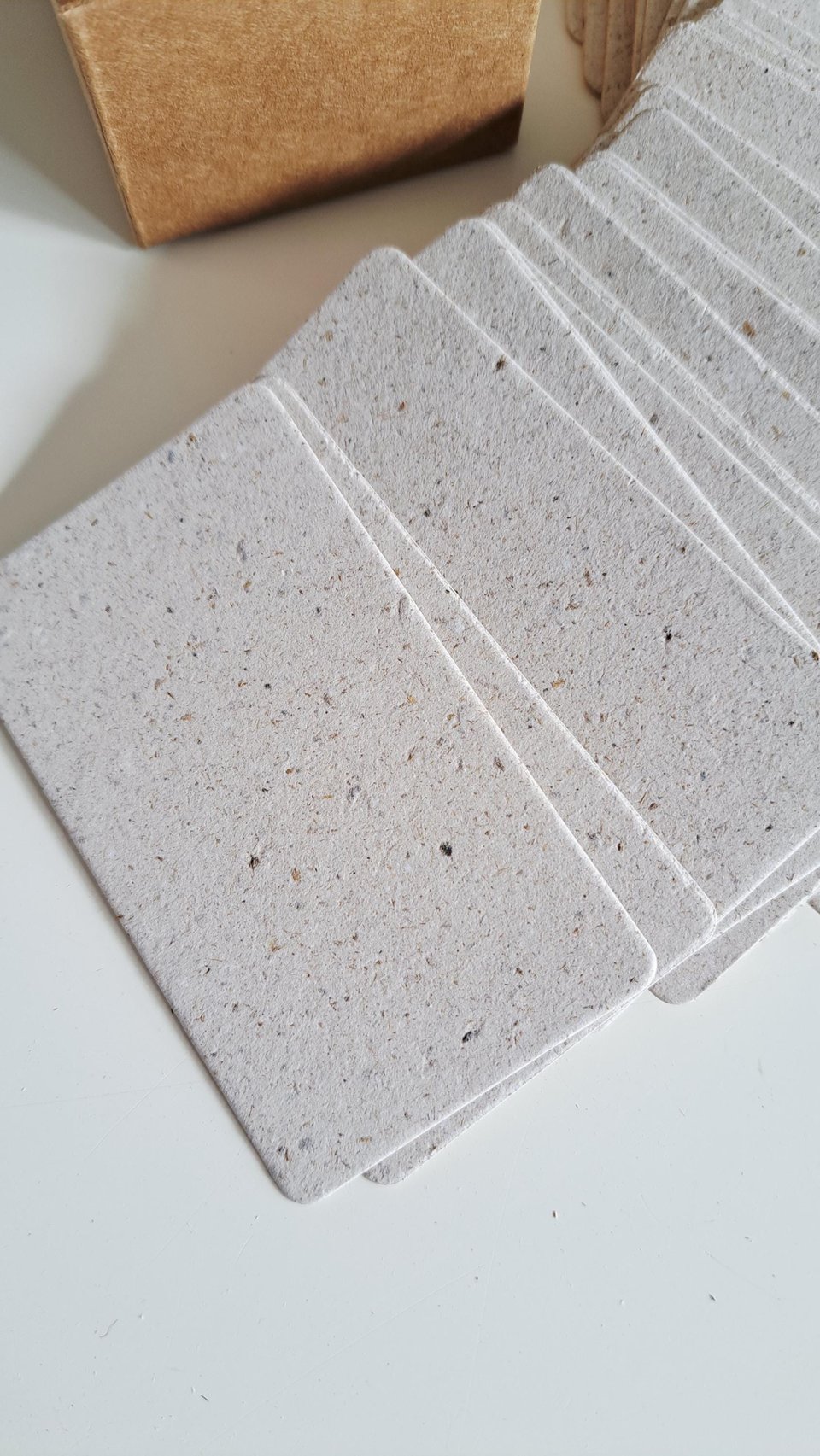 50 Llama Poo Paper Blank Business Cards, Hand-made Recycled 2 x 3.5 Inch