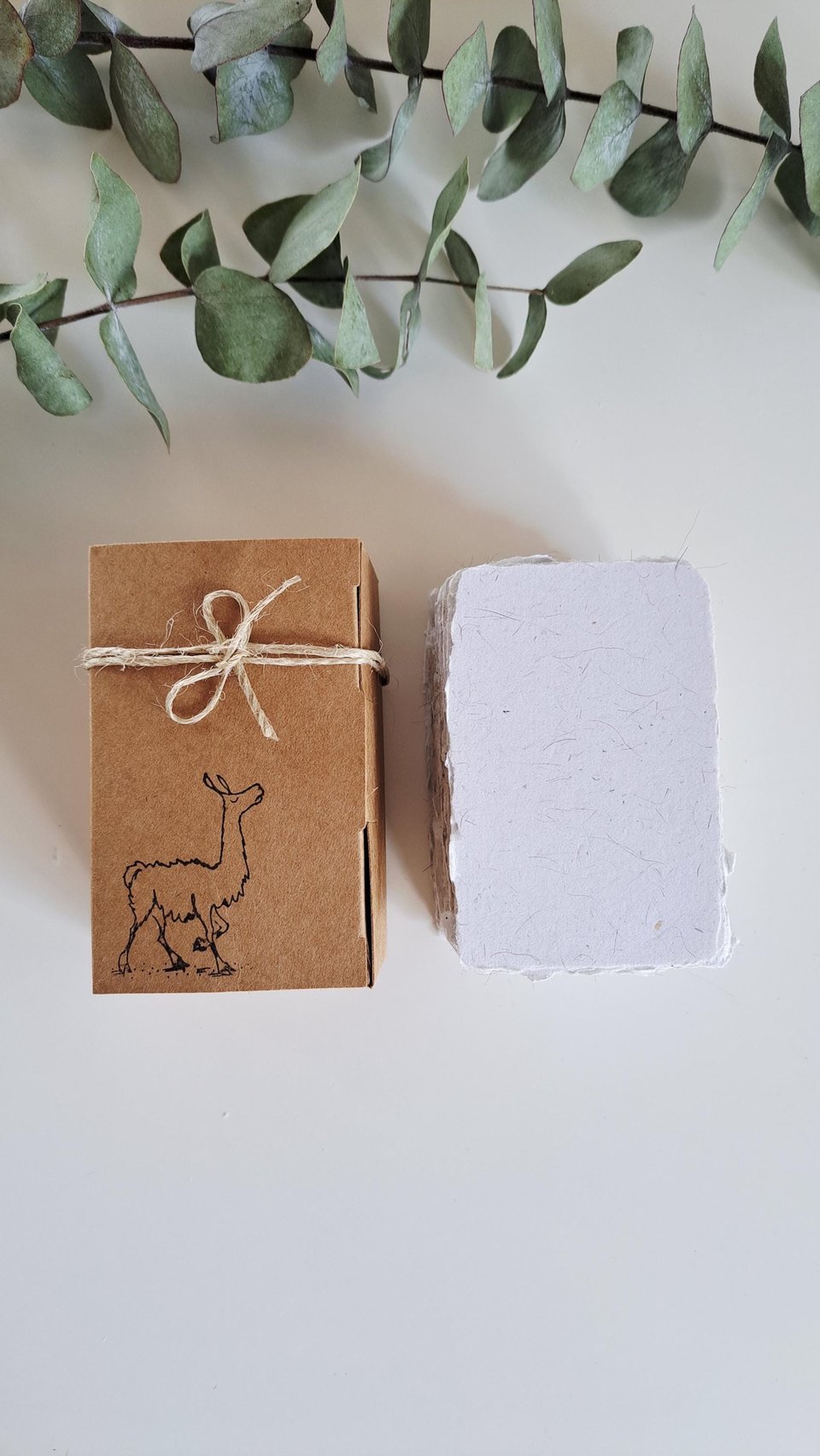 50 Llama Fibre Business Cards, Blank Hand-made, Recycled Paper with Llama Fibre, Deckle Edges