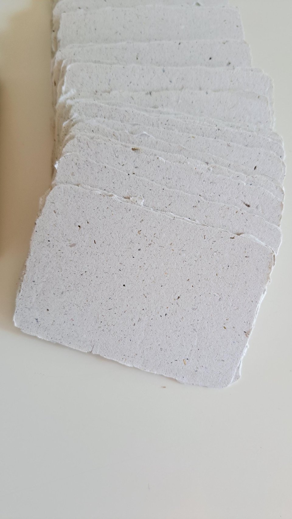 45 Llama Poo Paper Business Cards, Blank Hand-made Recycled Paper with deckle edge