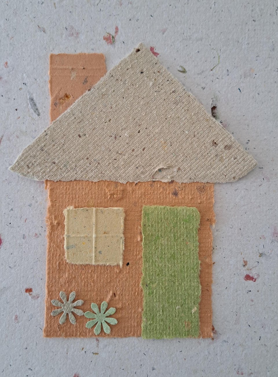 Little Houses Paper Collage Craft Kit: DIY handmade recycled paper pieces to create 4 flat house designs.