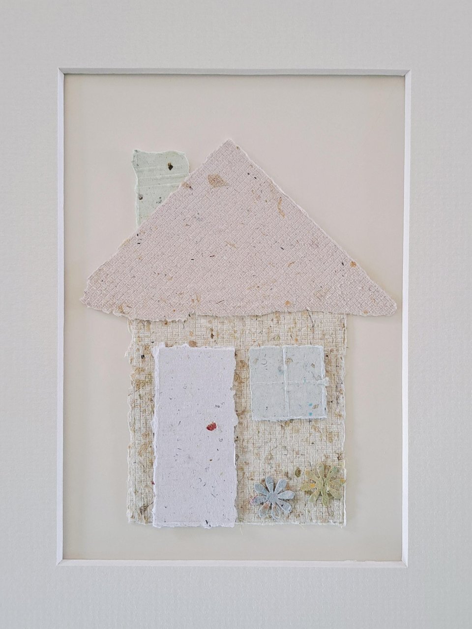 Little Houses Paper Collage Craft Kit: DIY handmade recycled paper pieces to create 4 flat house designs.