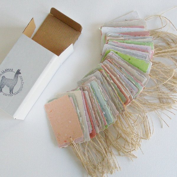 Handmade Recycled Paper Tags - 100 Gift Tags - Bulk Swing Tags - Deckle Edge Tags - Eco Friendly Gift Tags - Eco Friendly Gifts - Name Tags