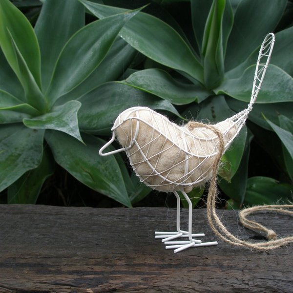 Native Bird Nester. Wire Bird with Llama Fibre Nesting Material, love birds, Gift for bride, Mother's Gift, Garden Gift Idea, Eco