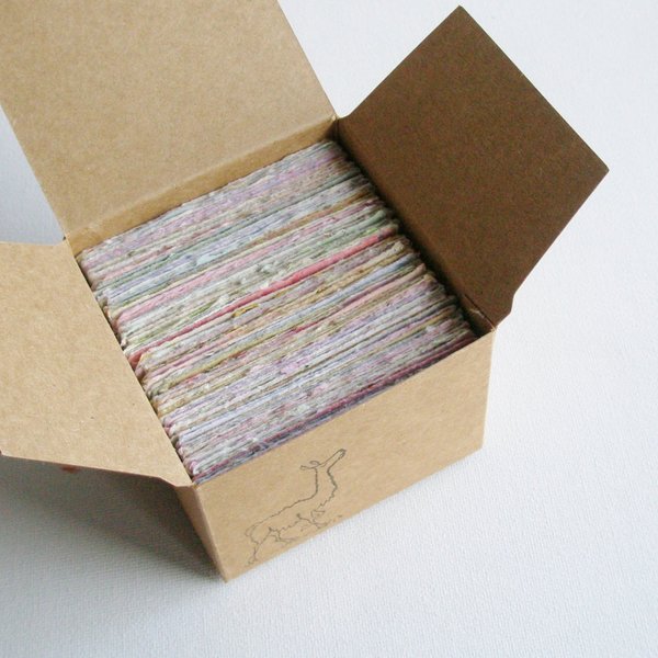 Lunch Box Notes. Love Notes. Message Paper for Mum in Box. Hand made Recycled Paper. 120 Small Hand Torn Pieces for Messages. Obento