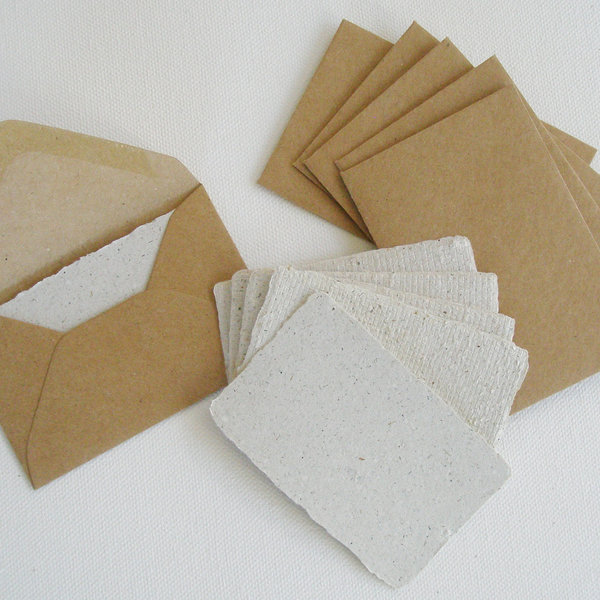 Llama Poo Paper Cards with Envelopes. Gift Card Set of 6 Gift Cards. Blank Mini Cards with Envelopes. Recycled and eco friendly