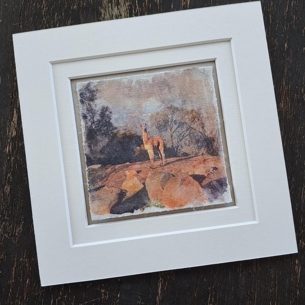 Miniature llama artwork "Bolder than she Looks"