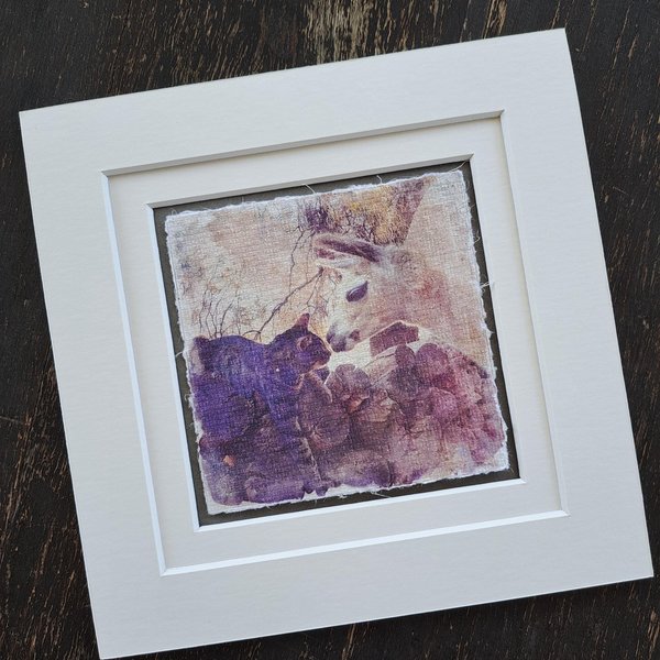 Mini art print. "Making Friends"