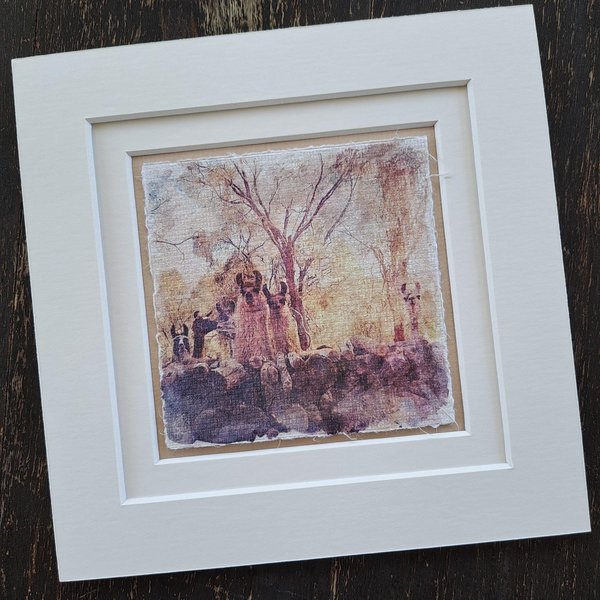 Mini  art print. "Behind the Fence"
