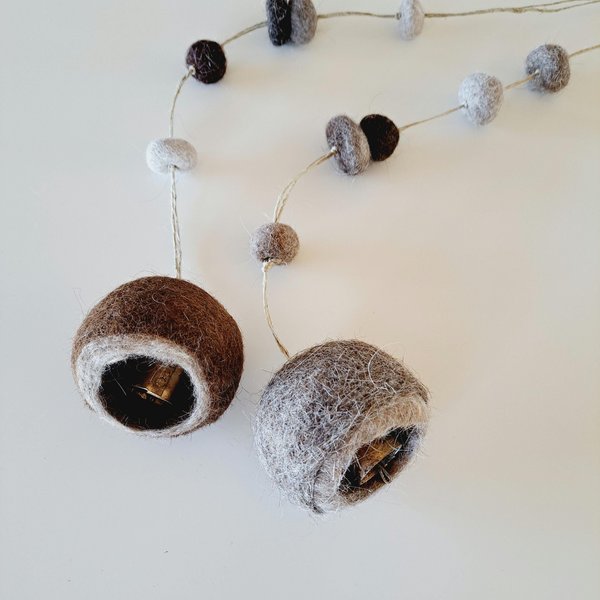 Llama Fibre Bell: Boho Nursery Decor, Rustic Children's Room