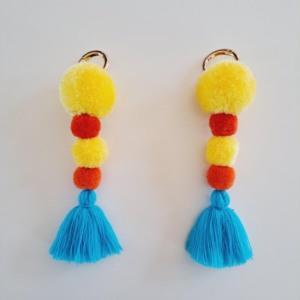 Yellow, orange and blue Llama and Alpaca Halter Tassels