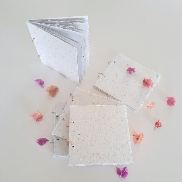 Handmade recycled paper journal / notebook with binder rings and botanicals / petals. Add extra pages!