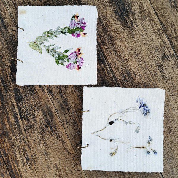 Handmade Dried Flower Journal: Recycled Paper Botanical Notebook