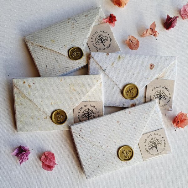 Old fashioned Lettergrams - Handmade Recycled Writing Paper - neutral tones, letter sheets with wax seal.