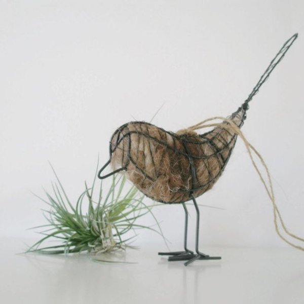 Native Bird Nester. Wire Bird with Llama Fibre Nesting Material. Bird Gift. Spring Gift for Nature lovers
